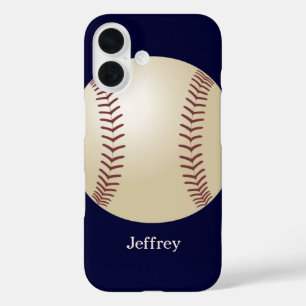 title_seo2 Estuche para iPhone, béisbol, azul, nombre persona