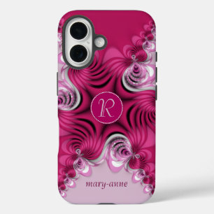 title_seo2 Fractal Pink Swirls Monograma Nombre iPhone6 Estuc
