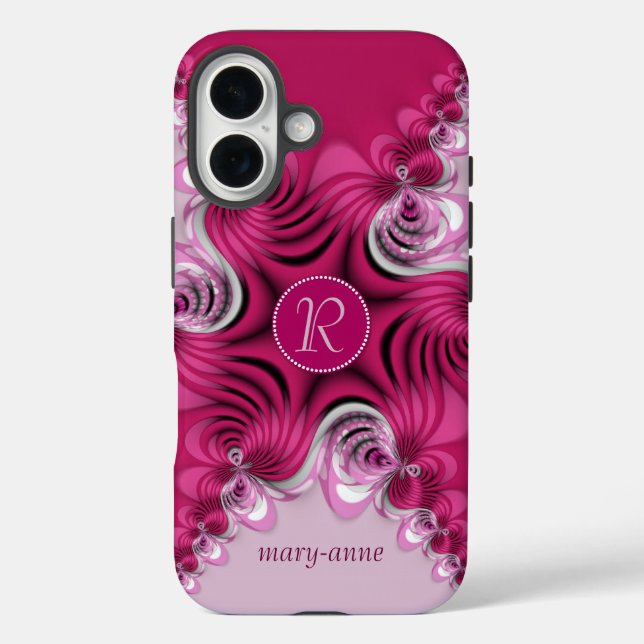 title_seo2 Fractal Pink Swirls Monograma Nombre iPhone6 Estuc (Reverso )