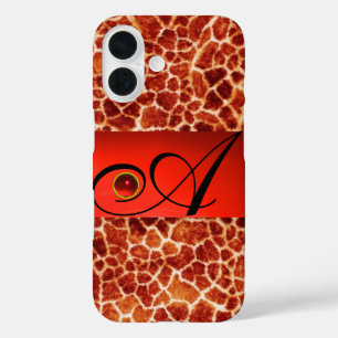 TITLE_SEO2 GIRAFFE DE LA PIEL ROJO RUBY GEMSTONE MONOGRAM,