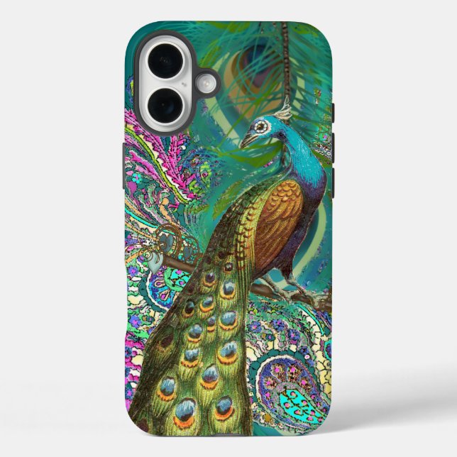title_seo2 Gold Paisley Peacock & Feathers (Reverso )