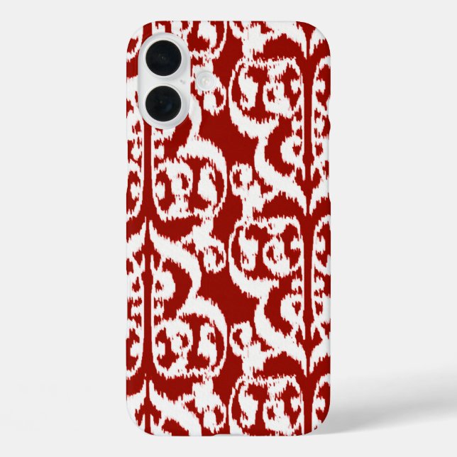 title_seo2 Ikat Moorish Damask - rojo oscuro y blanco (Reverso )