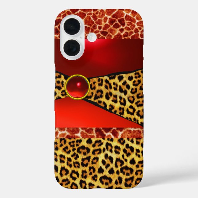 TITLE_SEO2 IMPRESIÓN GIRAFFE LEOPARD PIEL ROJO RUBY GEMSTONE (Reverso )