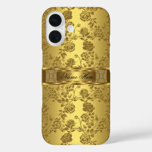 title_seo2 iPhone Elegante Clásico falso Dorado Damask Floral
