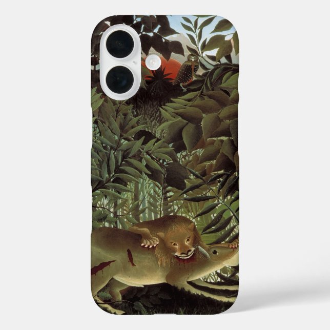title_seo2 León hambriento de Henri Rousseau, animal salvaje  (Reverso )