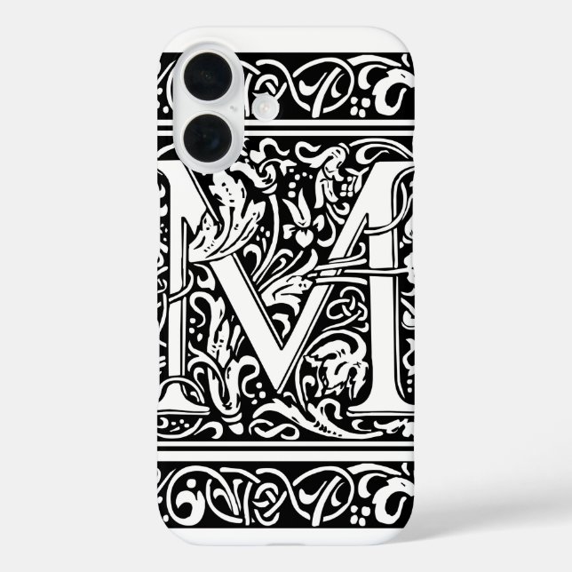title_seo2 Letra M Monograma medieval Art Nouveau (Reverso )