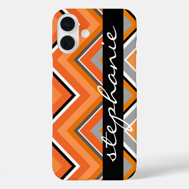 title_seo2 Moda Patrón Chevron Guión negro Naranja gris Nombr (Reverso )