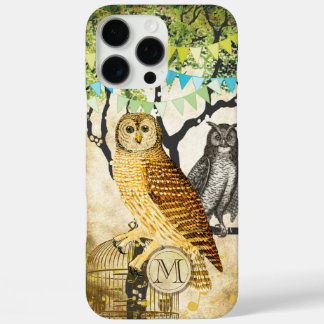 title_seo2 Monograma Birdcage Vintage Owl Birch Tree iPhone