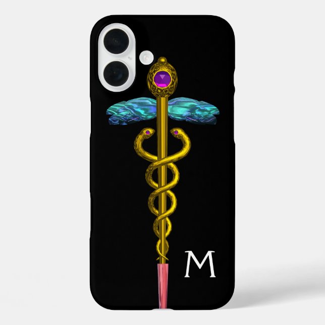 title_seo2 MONOGRAMA CADUCEUS ORO, negro (Reverso )