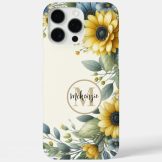 title_seo2 Monograma de girasol amarillo Boho Bohemian