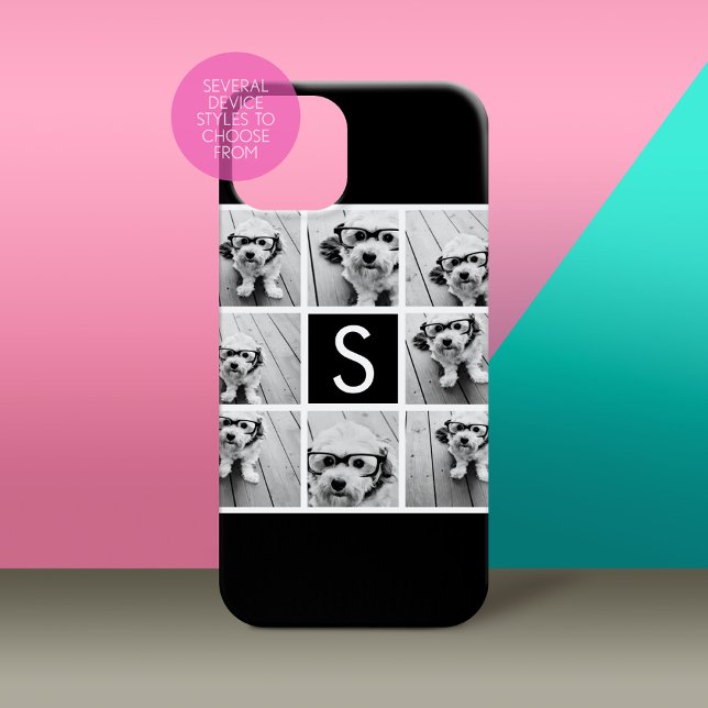 title_seo2 Monograma de Personalizado de Collage de fotos bla (Personalized Phone Case with Custom Photos and Text - Pick Your Device Style)