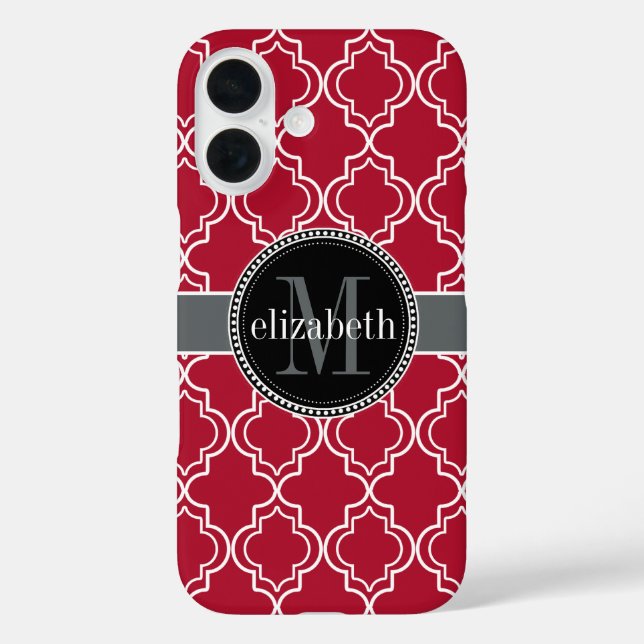 title_seo2 Monograma del quatrefol marroquí rojo Berry Dk (Reverso )