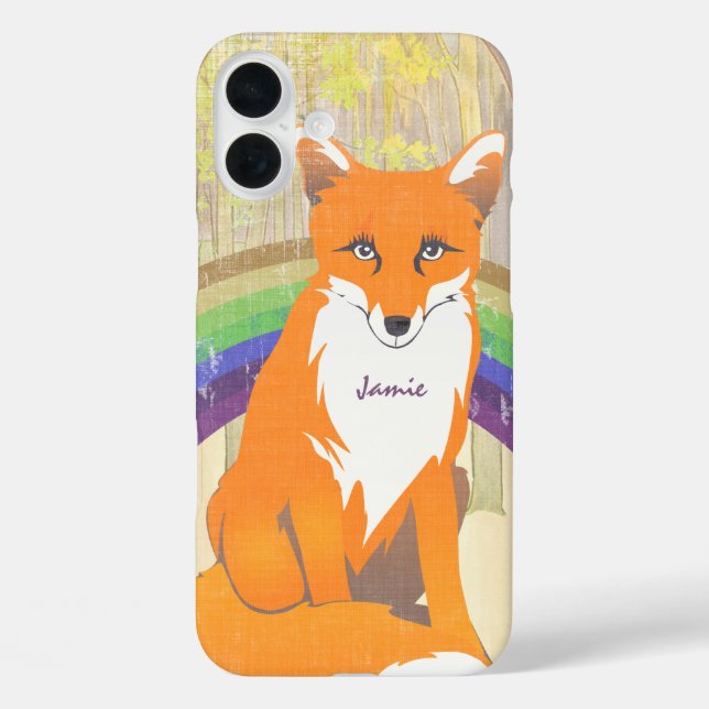 title_seo2 Monograma Retro Fox Art Lime Naranja Retro iphone  (Reverso )