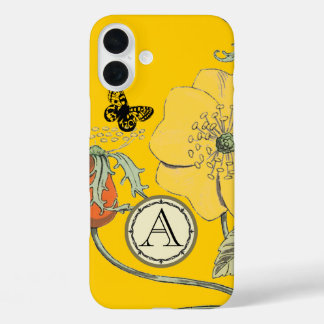 title_seo2 Monograma Vintage Poppy Moderno Floral Amarilla