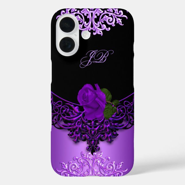 title_seo2 Negro morado Rosa de encaje floral (Reverso )