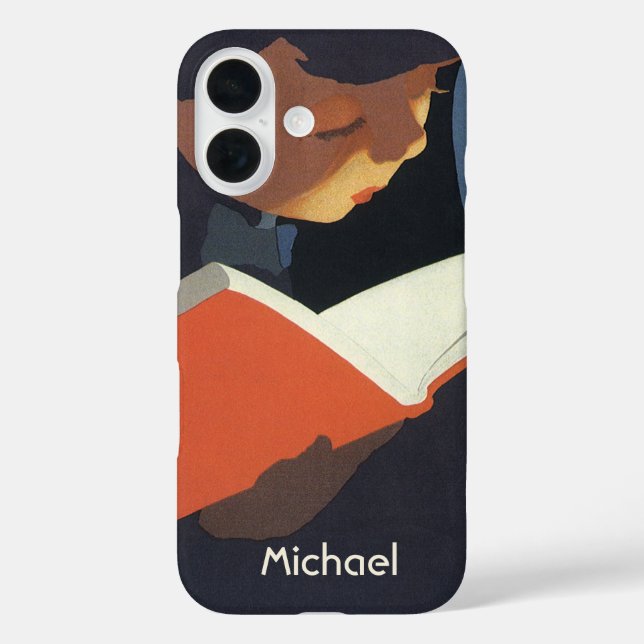 title_seo2 Niño de la época leyendo un libro de la biblioteca (Reverso )