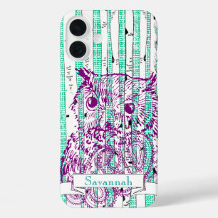 title_seo2 Owl Birch Tree linen Personalize iphone Case