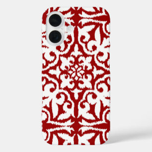 title_seo2 Patrón de damasco de Ikat - rojo oscuro y blanco