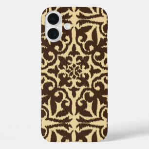 title_seo2 Patrón de damasco Ikat - Marrón Chocolate y Beige