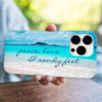 Peace Love Sandy Feet Script Hawaii Tropical Beach