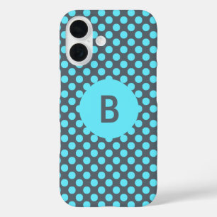 title_seo2 Punto de Polka Turquesa Elegante Monogramado