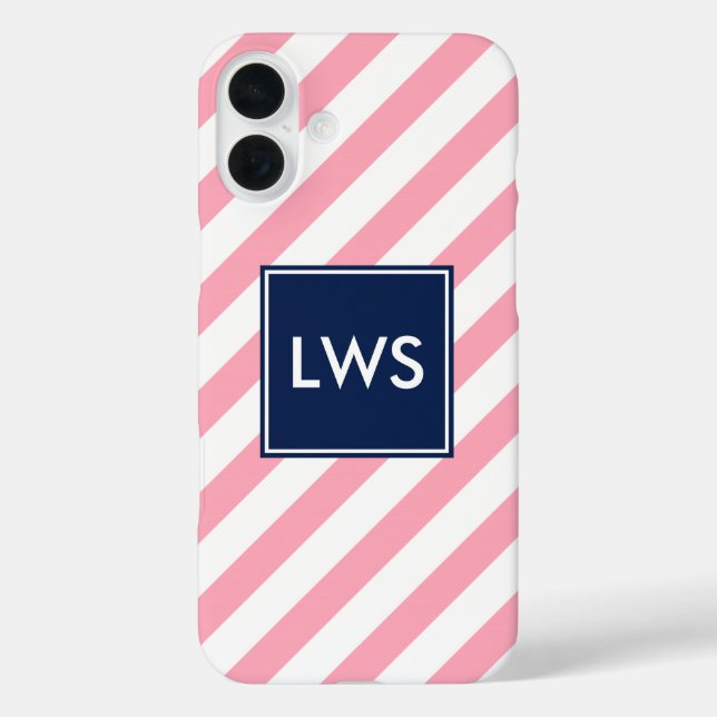 title_seo2 Rayas diagonales rosas y azules Monograma (Reverso )