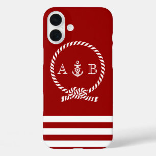 title_seo2 Red Nautical Rope and Anchor Monogrammed