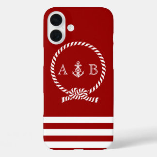 title_seo2 Red Nautical Rope and Anchor Monogrammed