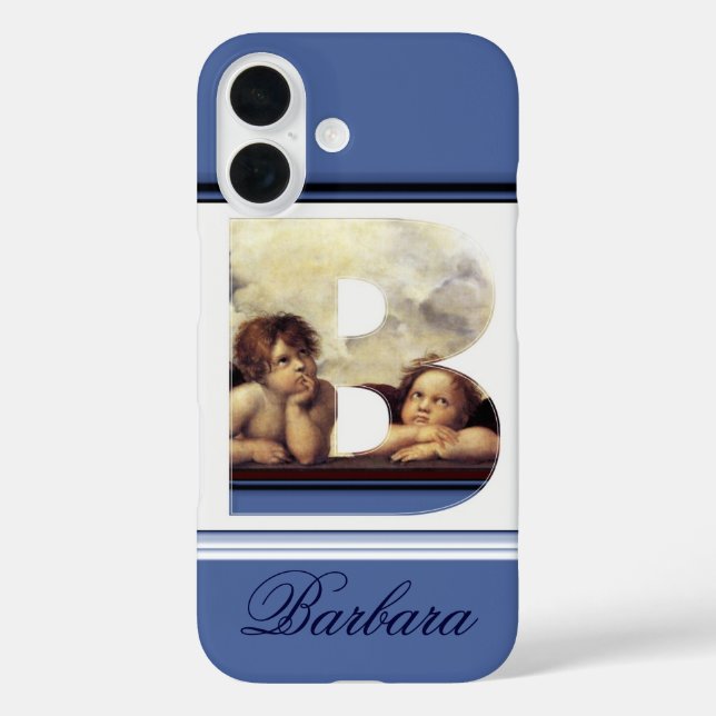 title_seo2 RENAISSANCE ANGEL B LETRA Winged Cherub Monograma (Reverso )
