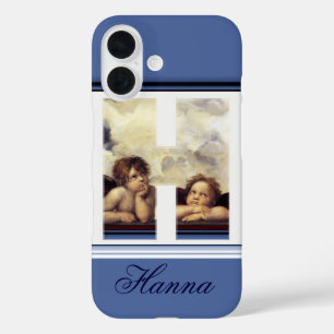 title_seo2 RENAISSANCE ANGEL H LETTER Winged Cherub Monograma