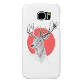 title_seo2 Retrato de ciervos Dibujo círculo rojo Arte animal