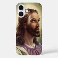 Retrato religioso vintage de Jesucristo con halo