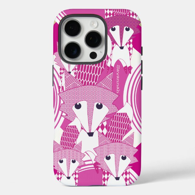 title_seo2 Retro Personalizado Fox Art Pink Retro iphone 5 (Reverso )