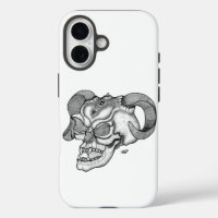 Skull Devil Head Diseño en blanco y negro