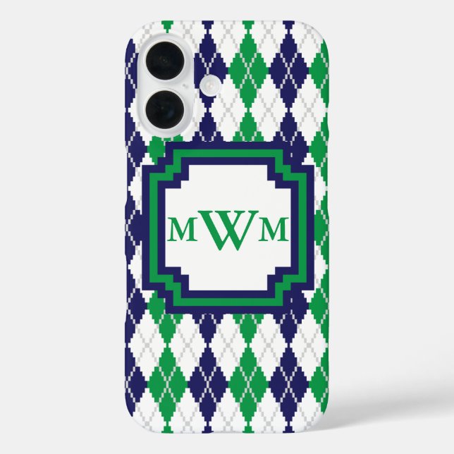 title_seo2 Sobre el estuche de teléfono Green Argyle Funda-Ma (Reverso )