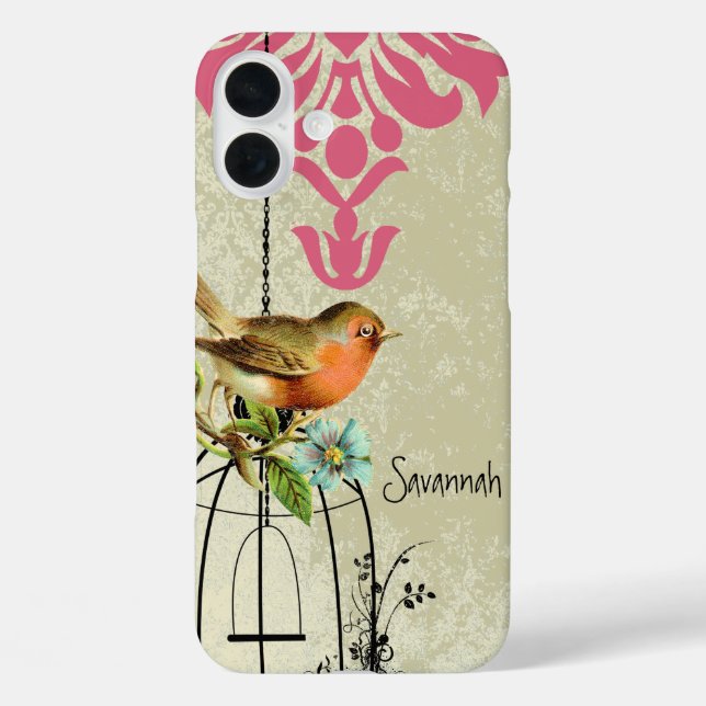 title_seo2 Vintage Love Bird Damask Birdcage (Reverso )
