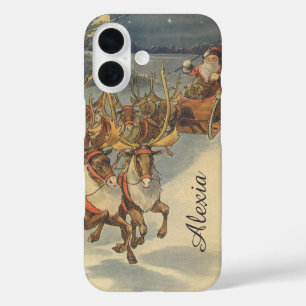 title_seo2 Vintage Navidad Santa Claus Sleigh con renos