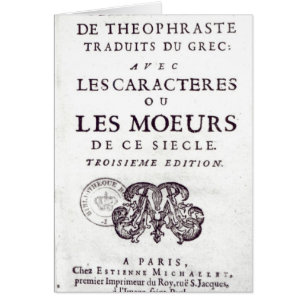 Titlepage 'Les Caracteres de Theophraste