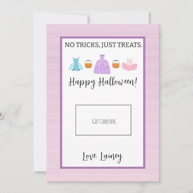 Titular de la tarjeta de regalo de Halloween rosa  (Anverso)