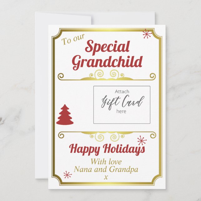 Titular de la tarjeta de regalo de vacaciones para (Anverso)