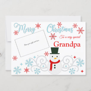 Titular de la tarjeta de regalo del abuelo de Snow