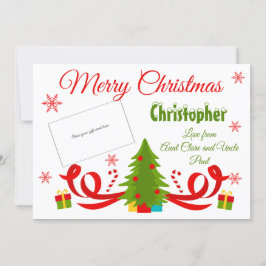 Titular de Tarjeta de Regalo de Árbol de Navidad T