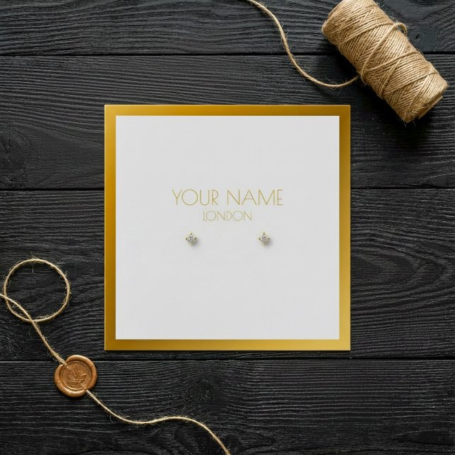 Titular del auricular de la frontera de oro (Bold Gold border earring holder.)