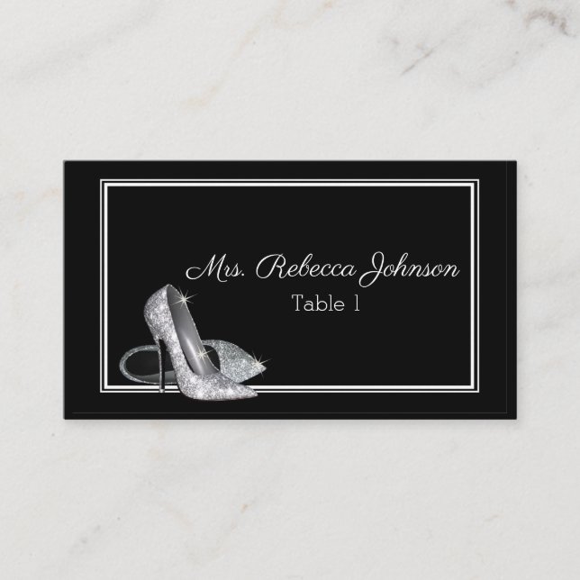 Titulares de tarjetas de tacones plateados (Anverso)