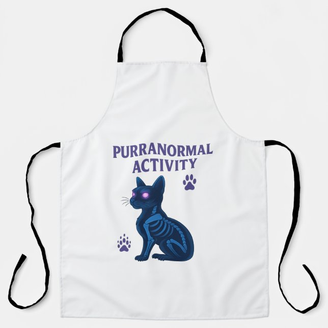Título: Actividad Purranormal – Delantal de Gato E (Anverso)