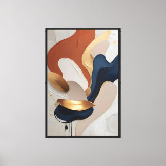 Título Arte abstracto moderno terracota azul oro P