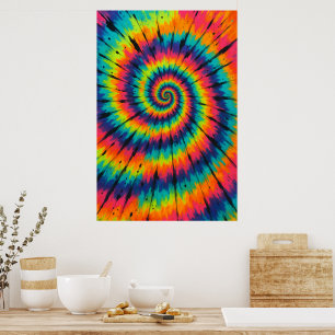 Título: Arte de teñido en espiral neón vibrante