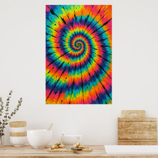 Título: Arte de teñido en espiral neón vibrante