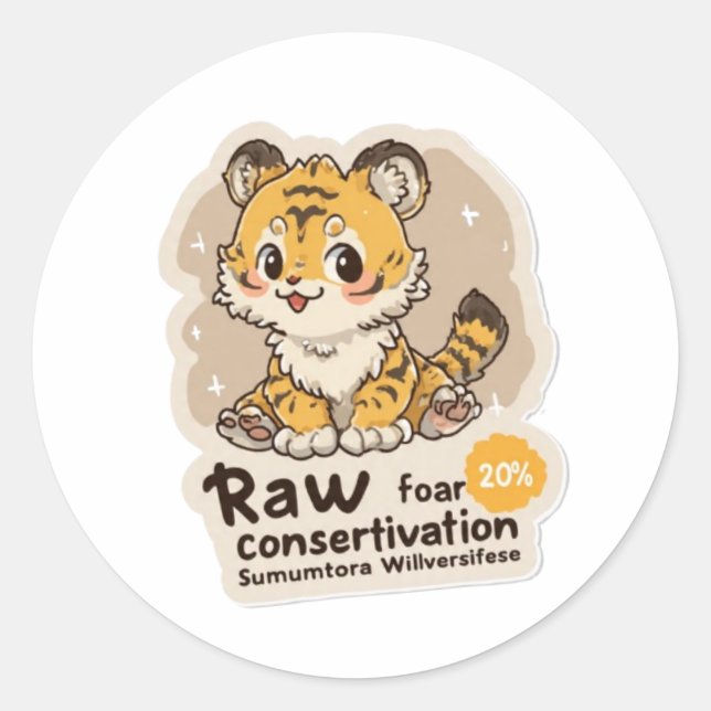 Título: Calcomanía de Conservación del Tigre de Su (Anverso)