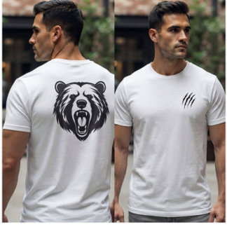 Título: Camiseta Gráfica de Garra de Oso Grizzly M